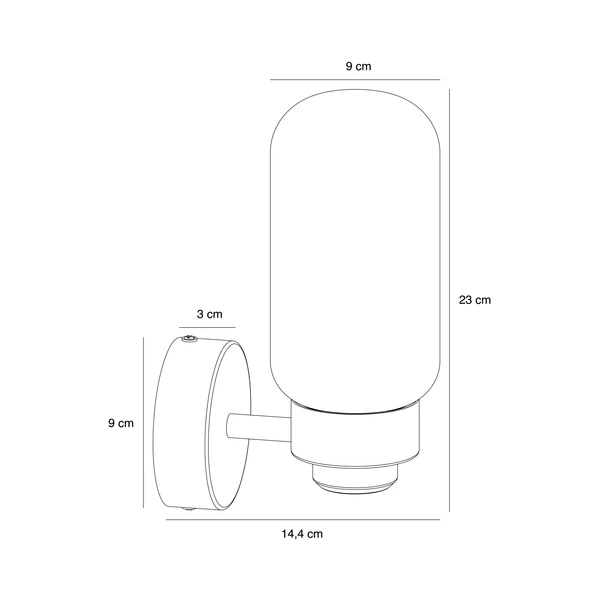 Kinkiet TUTAN E14 Szkło | Mosiądz