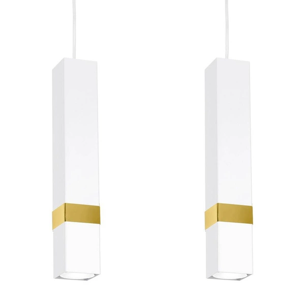 Nowoczesna lampa wisząca listwa VIDAR WHITE/GOLD 3xGU10 MLP6276