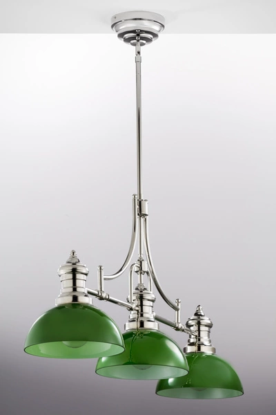 Klasyczna Lampa wisząca PLATINO wys. 170cm 3xE27 15W IP20 | nikiel błyszczący