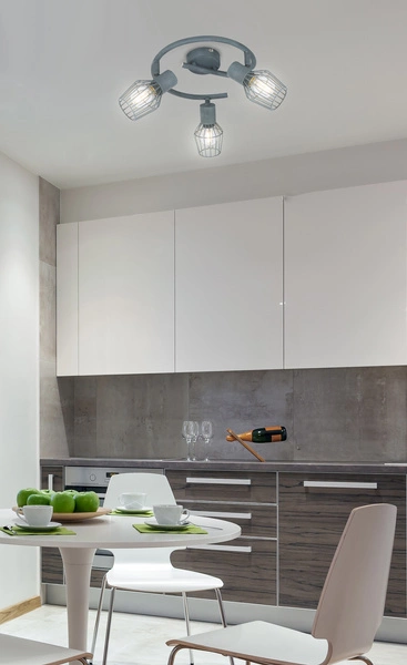 Lampa sufitowa VIKING spirala 3xE14 szara 98-68040 w industrialnym stylu