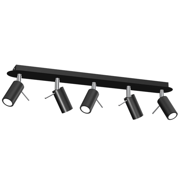 Lampa sufitowa PRESTON BLACK/CHROME 5x mini GU10