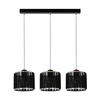 Lampa Wisząca Anina 3xE14 Max.25W Czarny Metal/Przezroczysty Kabel PCV/Czarno-Chromowy Klosz 17930304