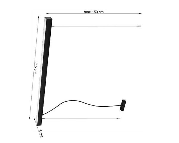 Lampa wisząca PINNE 1150 CZARNA, 3000K, 38W