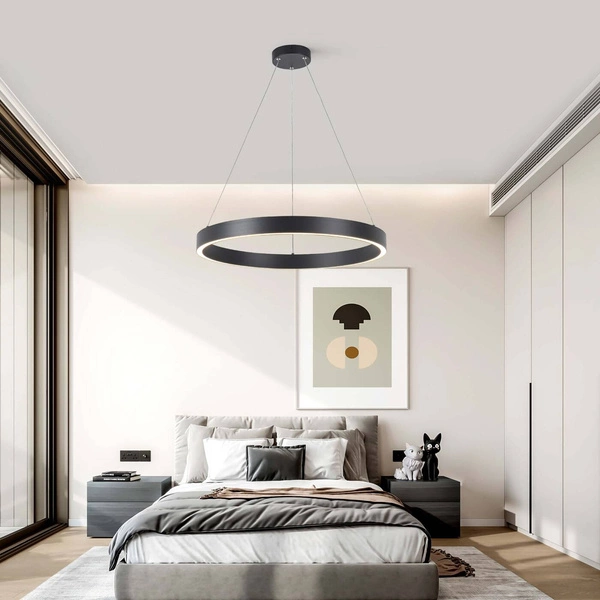 Midway lampa wisząca mała śr.60cm pierścień LED 40W | czarny