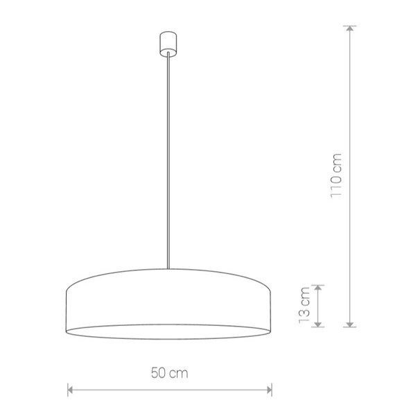 Lampa wisząca z abażurem TURDA III szary/srebrny śr. 50cm 8946