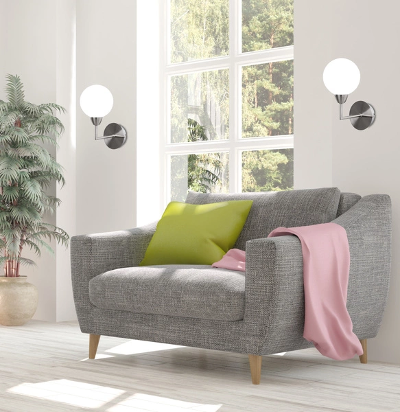 Kinkiet LOGOS, 21-05434, satynowy/biały, 1x25W G9