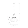 Lampa wisząca z żarówką 7xE27 maks. 60W chromowany metal/czerwony kabel z tkaniny/białe szkło 2810728