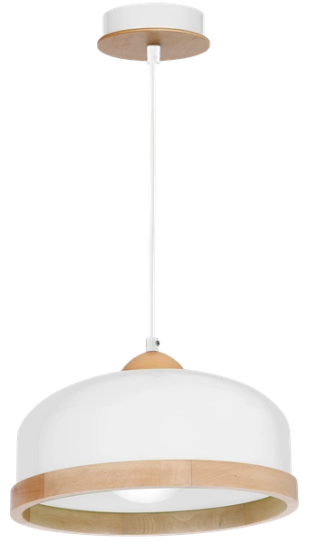 Lampa wisząca nowoczesna zwis STUDIO biały śr. 32cm