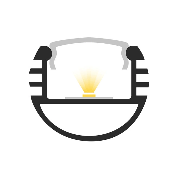 Profil LED P8-1 okrągły 100cm szer. 13mm | do osłonek C1 | czarny