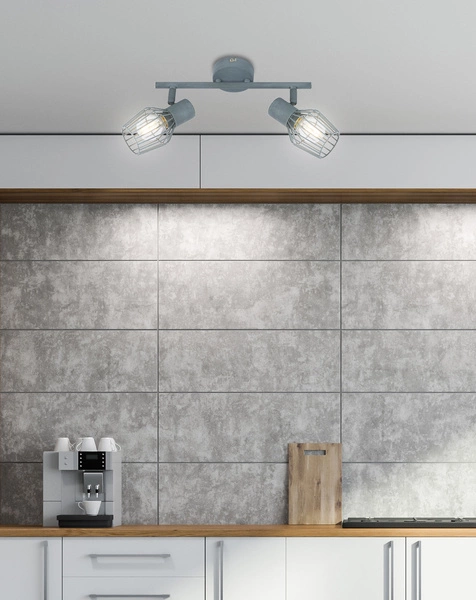 Lampa sufitowa VIKING listwa 2xE14 szara 92-68026 w industrialnym stylu