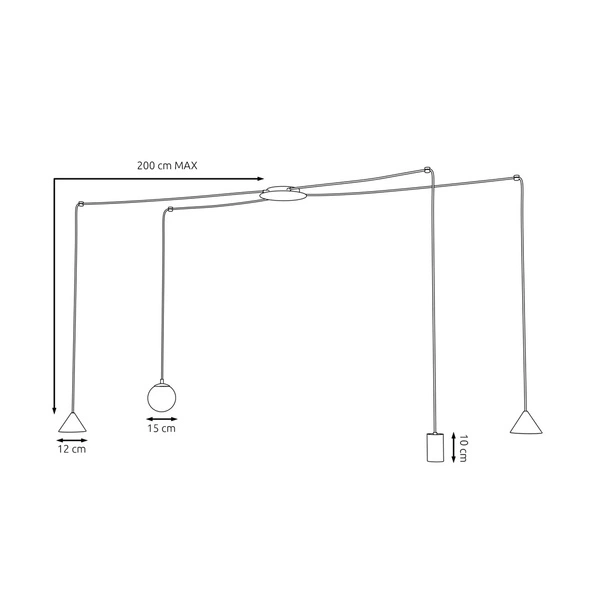 Lampa wisząca Emibig FUJI 4 Czarny 1349/4