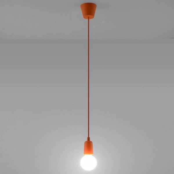 Lampa Wisząca DIEGO 1, PCV Pomarańczowy, E27 60W, SL.0584