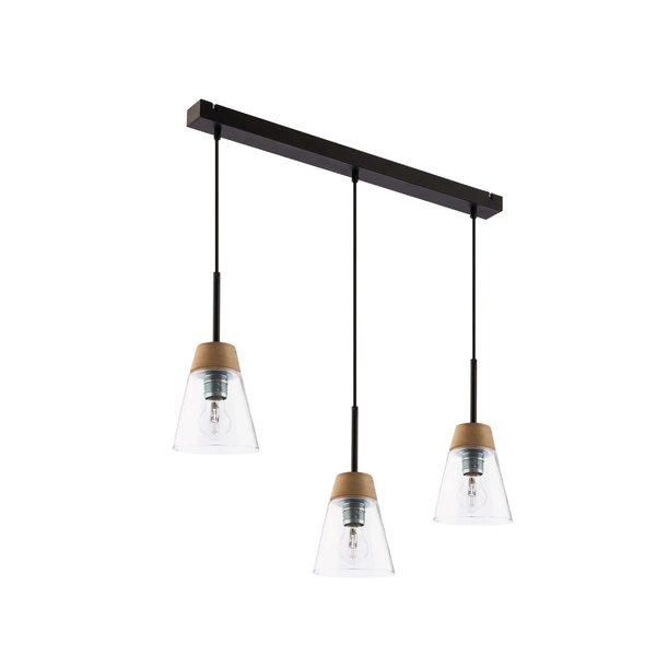 Nowoczesna Lampa wisząca DOMINO wys. 60cm 3xE27 15W IP20 | Czarny