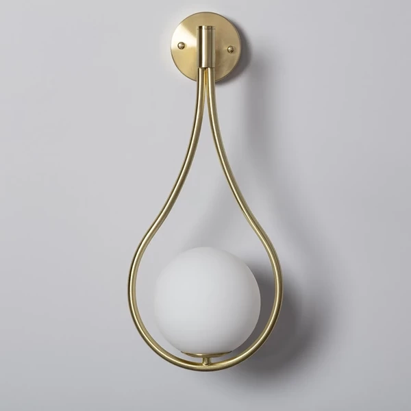 Kinkiet Złoty Kula Mleczna Abruzzo Alice G9 50cm