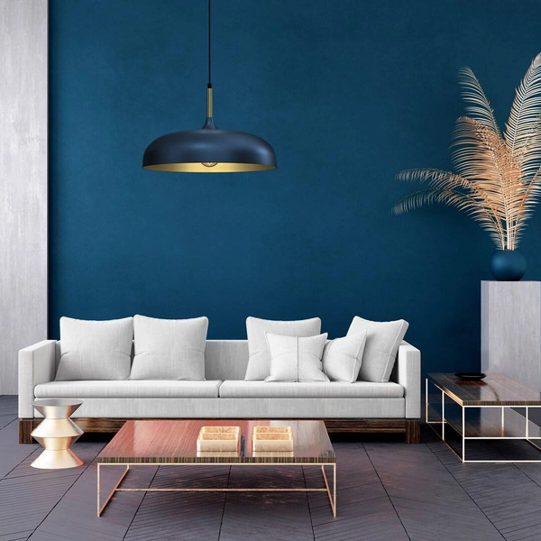 Lampa wisząca LINCOLN, MLP7901, 45 cm, niebieski/złoty, 1x60W E27