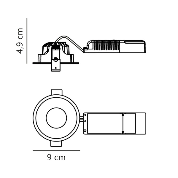 Oprawa wpuszczana ALBRIC LED 2700K Biała ciepła Aluminium | Czarny
