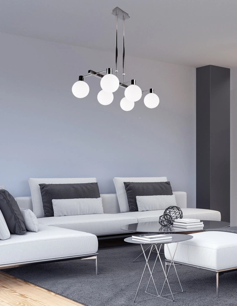 Lampa wisząca MALDUS, 36-01481, chrom/biały, 6x40W G9