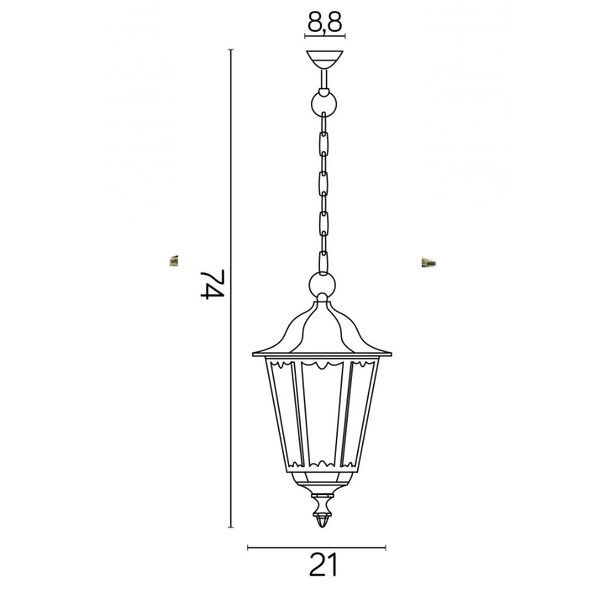 Lampa wisząca klosz ozdobny Retro Midi K 1018/1/M | czarny
