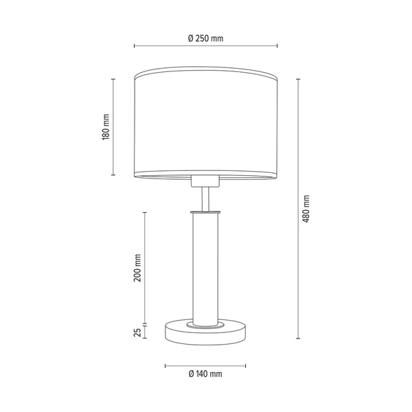 Benita Black Lampa Stołowa 1xE27 Max. 40W Dąb Olejowany/Czarny/Brązowy-Czarny-Złoty 7017400711551