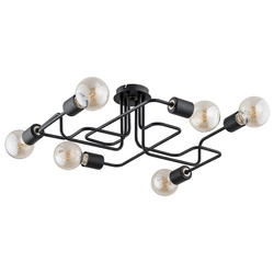 Lampa sufitowa ALFA HOOK CZARNA 6xE27 53cm | 24746
