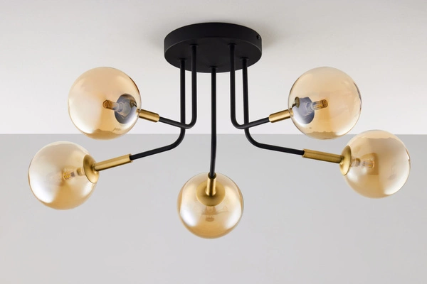 Nowoczesna Lampa sufitowa BURANO wys. 31cm 5xG9 14W IP20 | Złoty