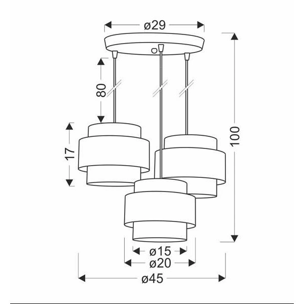 Lampa wisząca PRESTIGE, 33-17949, czarny/złoty, 3x40W E27
