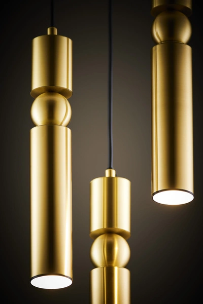 Nowoczesna Lampa wisząca ALAS wys. 35-136cm 3xG10 14W IP20 | Złoty