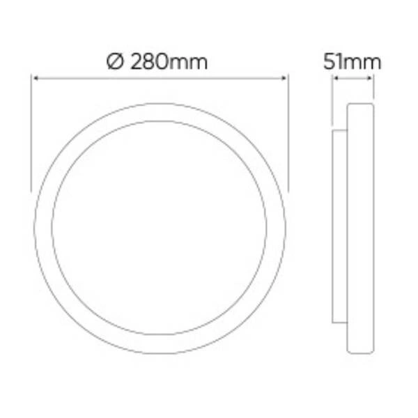 Plafon PRIME ACTON śr 28 cm. 24W 2600lm 4000K IP54