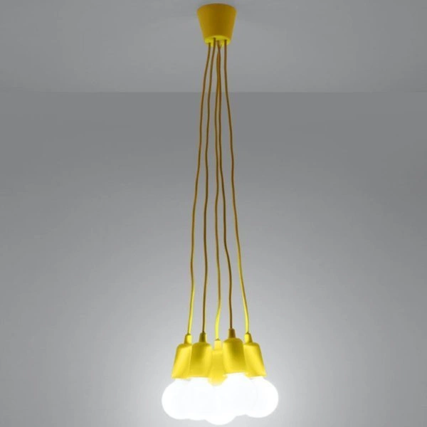 Lampa Wisząca DIEGO 5, PCV Żółta, E27 5 x 60W, SL.0580