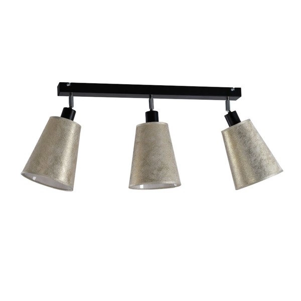 Lampa sufitowa z abażurami listwa EVA 903 czarny/złoty szer. 60cm