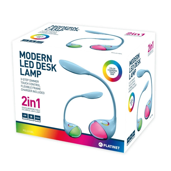 Lampka biurkowa LED 6W z funkcją zmieniającej kolor lampki nocnej | błękit