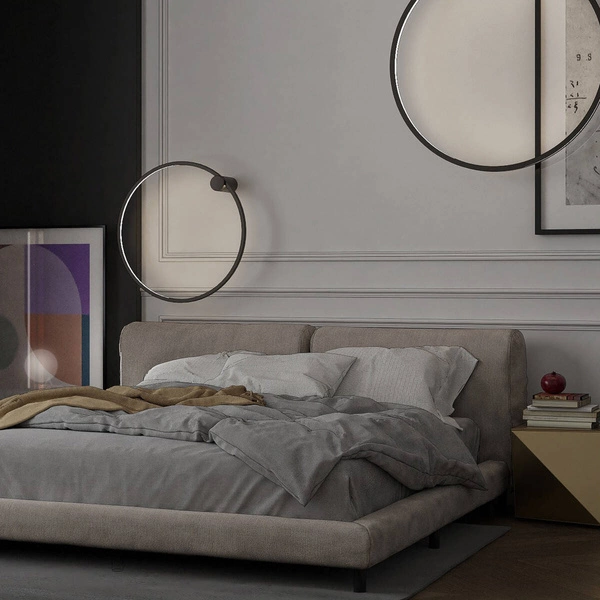 Kinkiet MIRROR, duży, czarny, 50W LED, barwa ciepła 3000K, IP44