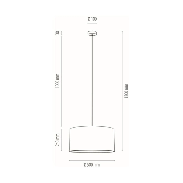 Lampa wisząca Dove 1xE27 maks. 60W chromowany metal/przezroczysty kabel PVC/biały klosz z tkaniny 15380128