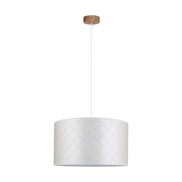 Lampa Wisząca Mirabella 1xE27 Maks. 60W Dąb Olejowany/Biały Kabel Tkaninowy/Perłowy Klosz Materiału Syntetycznego 1691874