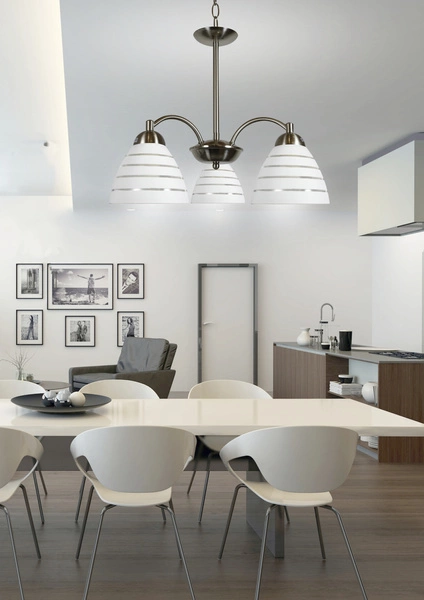 Lampa wisząca ULI 33-66152 satynowa z mlecznymi kloszami 3x60W E27