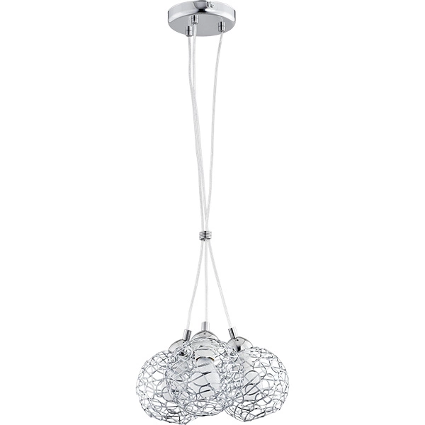 Lampa wisząca zwis druciane kule AMASO chrom śr. 28cm