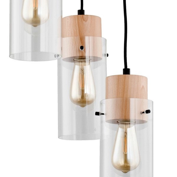 Lampa wisząca ALFA TANTUM DREWNIANA 3xE27 38cm | 60175