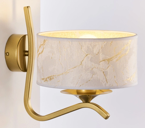 Klasyczny Kinkiet KASZMIR wys. 23cm 1xE27 15W IP20 | złoty połysk