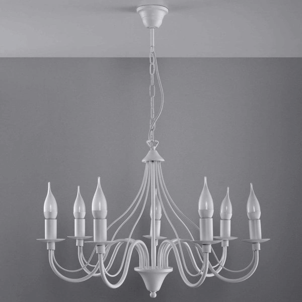 Żyrandol Sollux MINERWA 7 Stal, Biały, E14, 7 X 12W LED, sl.0215