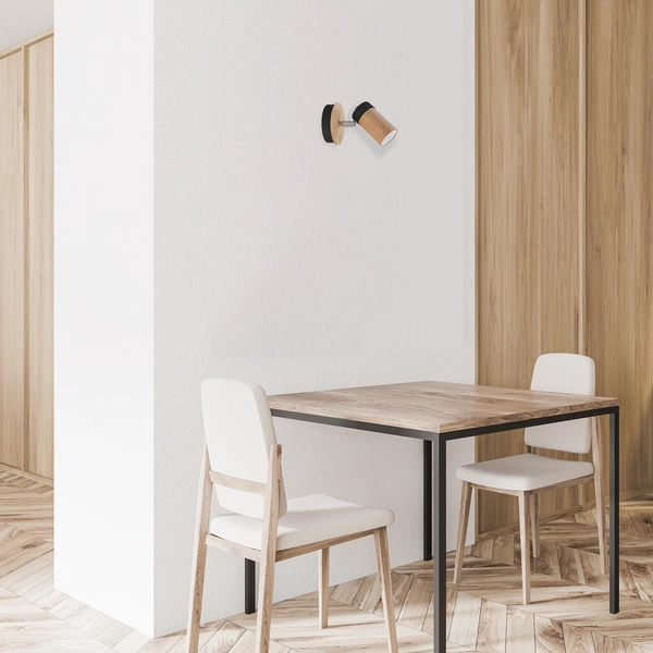 Kinkiet nowoczesny z drewna BARON czarny