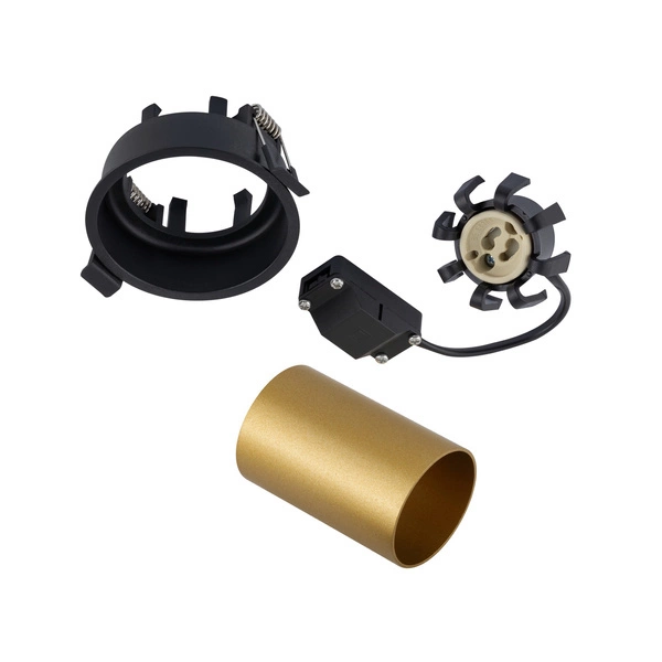 Regulowana lampa podtynkowa MONO SLIDE śr. 8,3cm GU10 | złoty/czarny 10800