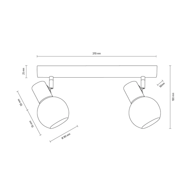 Lampa Sufitowa Karin 2xE14 Max.40W Drewno Brzozowe/Białe Szkło 2231260