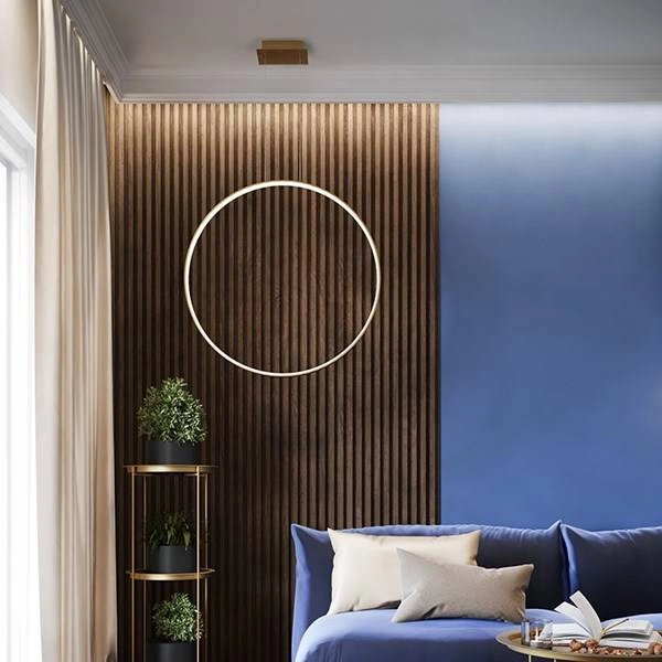 Nowoczesna lampa wisząca RIO 55, złota, 30W LED, barwa ciepła 3000K, TH.220