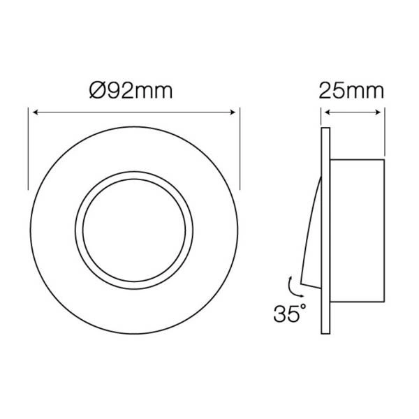 Oprawa sufitowa okrągła ruchoma ROSA aluminium | czarny