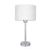 Lampa stołowa Leila 1xE27 maks. 60W chromowany metal/przezroczysty kabel PVC/wielokolorowy papier + klosz z PCV ze wzorem drewna 7652028