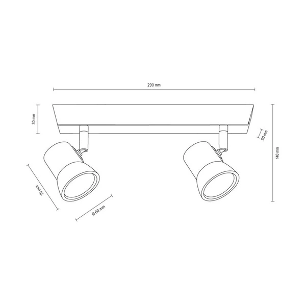 Lampa sufitowa Venla w zestawie 2xLED GU10 5W Drewno bukowe orzechowe 2434276