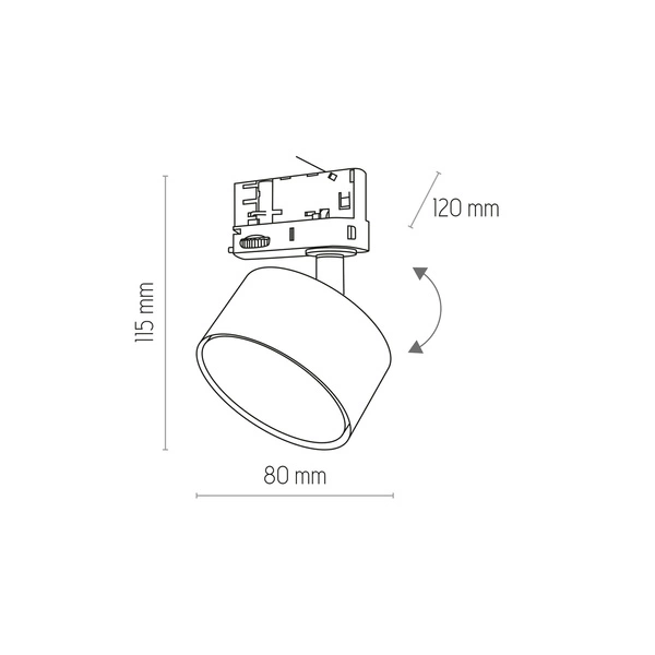 Reflektor do szyny 3 fazowej TRACER 6062 1xGX53 | grafit 6062
