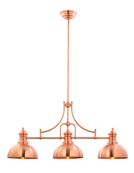 Loftowy Żyrandol PLATINO wys. 160cm 3xE27 15W IP20 | Miedziany