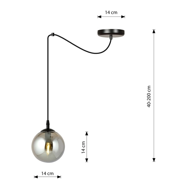 Lampa wisząca Emibig GIGI 1 BL GRAFIT 937/1