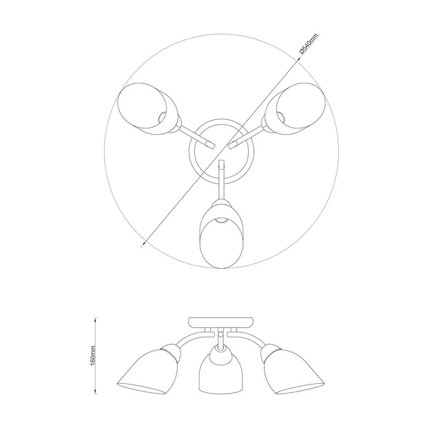 Lampa sufitowa PORTOS 3xE14